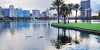 Orlando sunset over Lake Eola