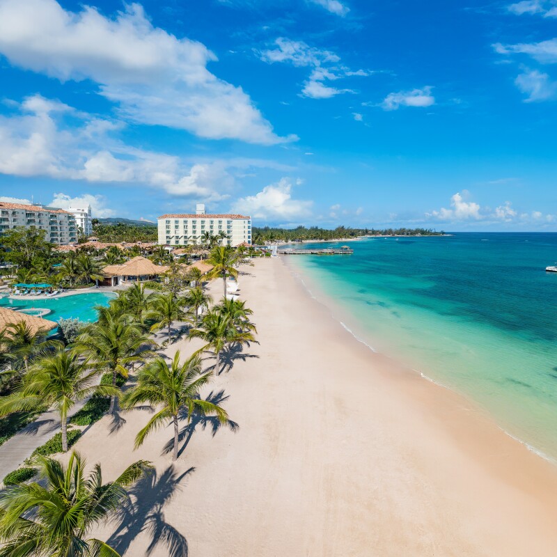 View of Sandals Dunn River along the beach