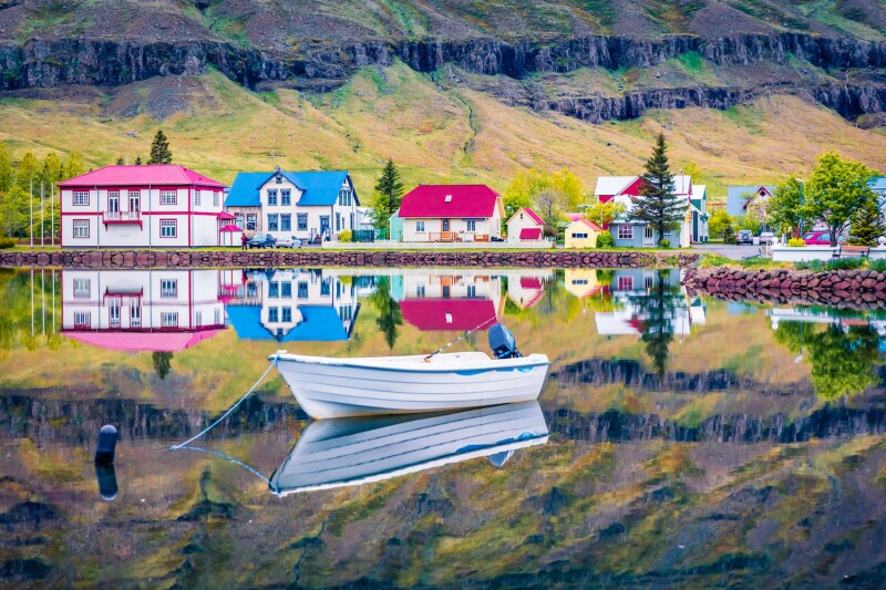 The less-visited Seydisfjordur is one of the most picturesque villages in Iceland.