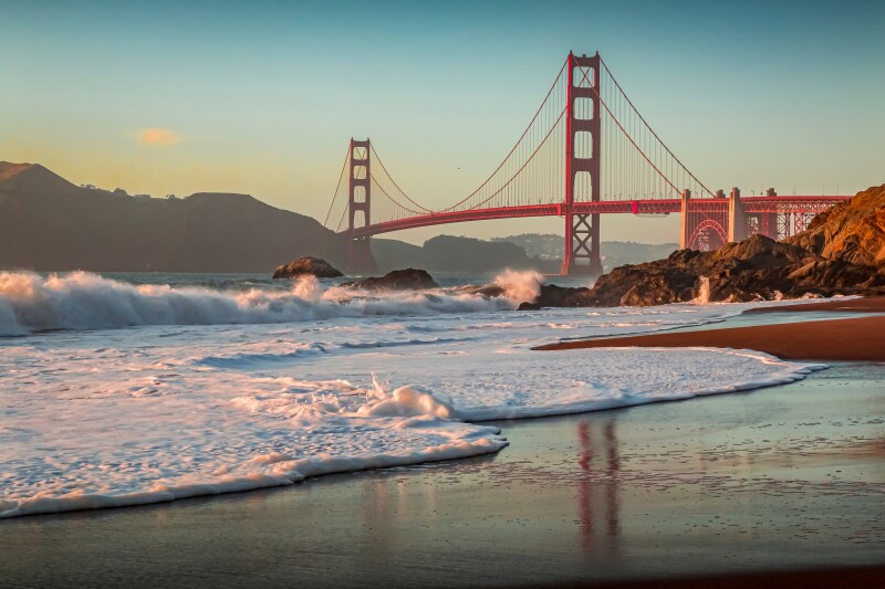 Golden Gate Bridge seen from Baker Beach