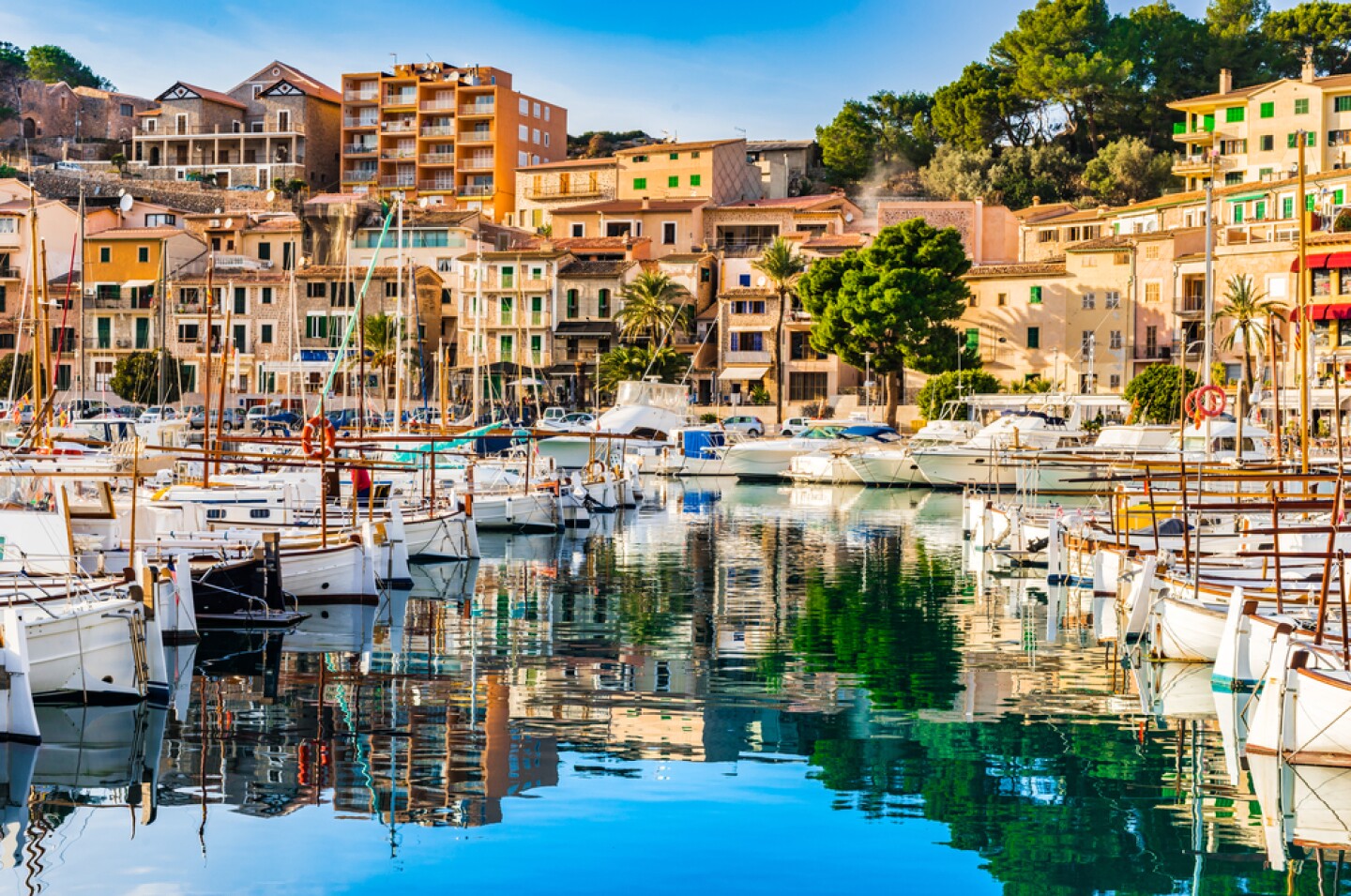 View of Port de Sóller, Mallorca island, in Spain