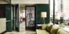 The lobby of the Robey Chicago has a Midcentury Modern aesthetic.