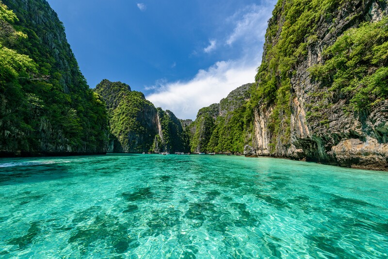 Koh Phi Phi, an archipelago of six islands, is the setting for dreamscapes like Pileh Bay.