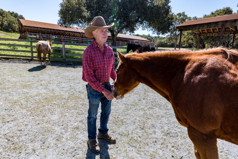 Robert Magnelli helps guests at Carmel Valley Ranch connect with horses.