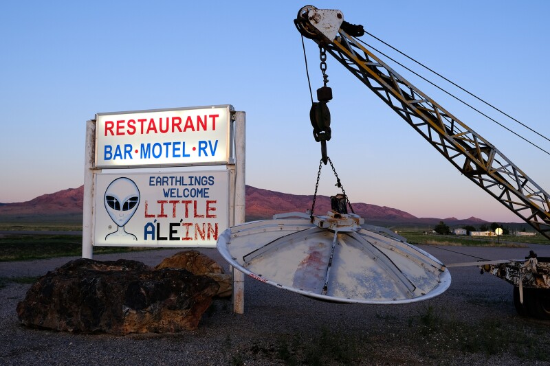 Rachel, Nevada’s Little A’Le’Inn is the closest hotel and restaurant to Area 51.