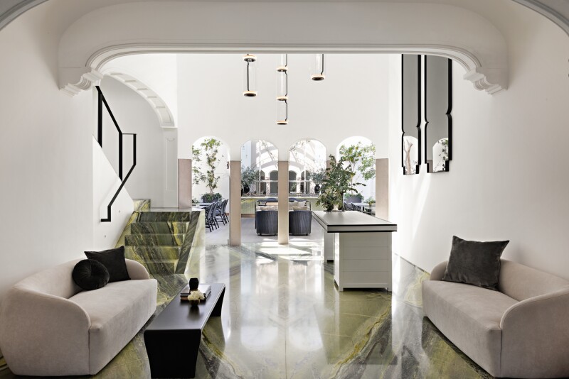 Modern white interior of Casa Polanco