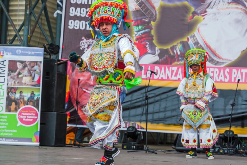 A dancer performs in Lima, Peru.