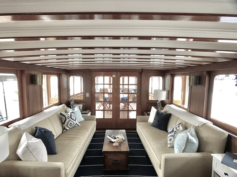 This 78-foot-long, 80-year-old yacht has been restored to a luxury standard as a floating hotel option for Airbnb guests.