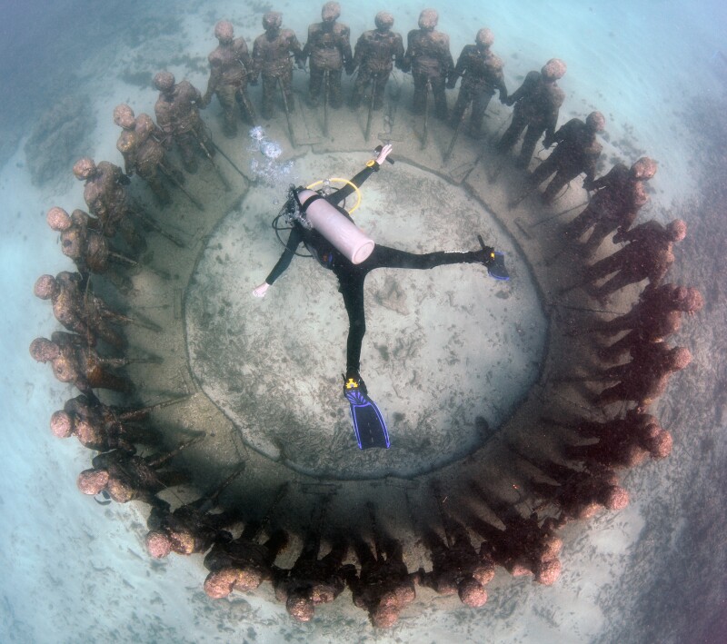 Divers have their pick of sites with next-level eye-candy, like this Underwater Sculpture Park.
