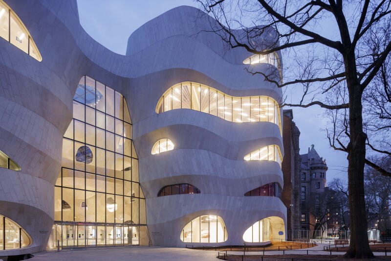 Gilder Center's curvy exterior