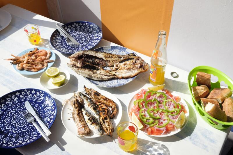 One of the many Moroccoan meals Peter and Celia enjoyed on their 150-mile trip.