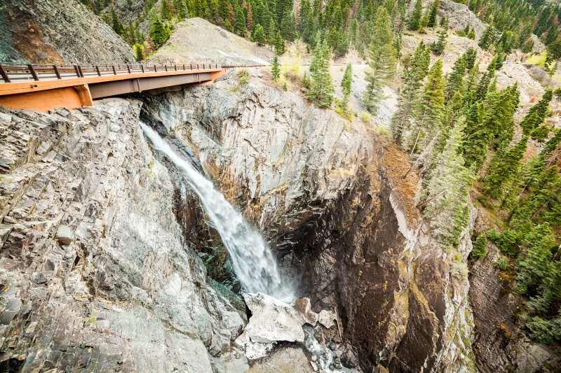 Ouray is known as the "Switzerland of America" for its deep canyons and many waterfalls.
