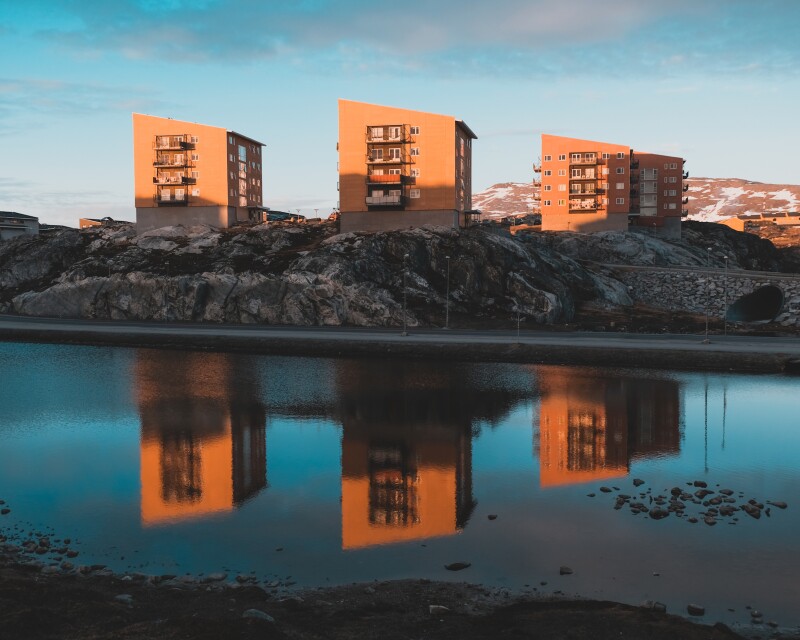 Modern buildings in Nuuk