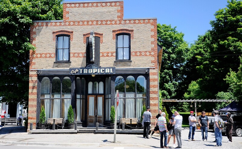 Café Tropical is one of the fictional locales visitors can walk through at the exhibition. Here’s hoping they can also leaf through a copy of the infamously overlong menu.