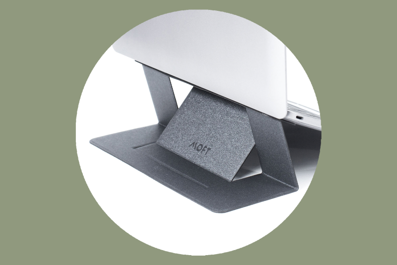 This portable laptop stand is just 3 millimeters thick and only weighs 3 ounces.