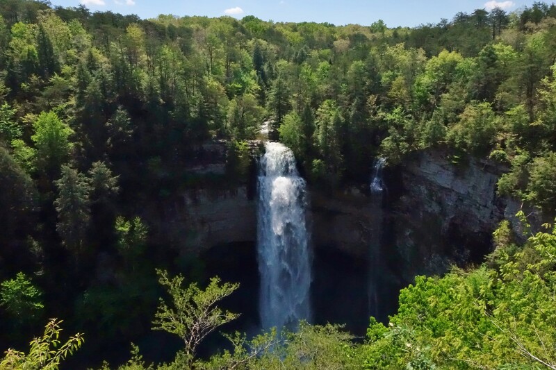 State parks, like Falls Creek State Park in Tennessee, are unaffected by federal government shutdowns and remain open and fully staffed.
