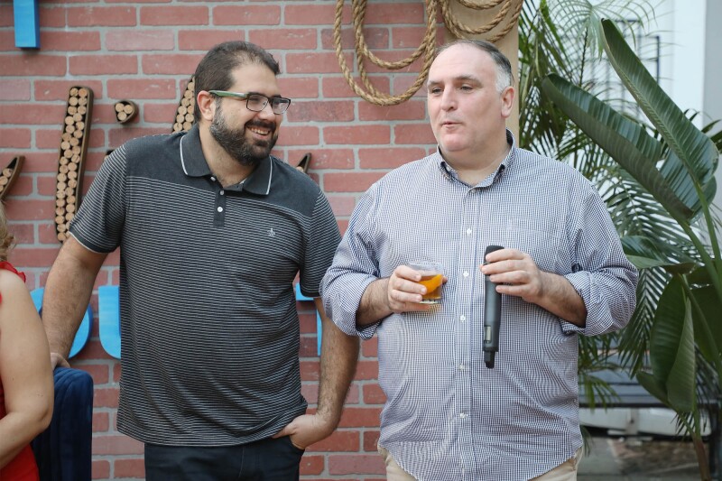 Chef José Andrés introduced Jose Enrique at the Dine Small dinner American Express hosted to celebrate the opening weekend of “Hamilton” on January 12, 2019, in San Juan, Puerto Rico.