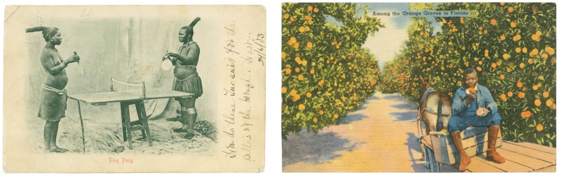 From left: Ping-pong, mailed 1903; among the orange groves in Florida, date unknown