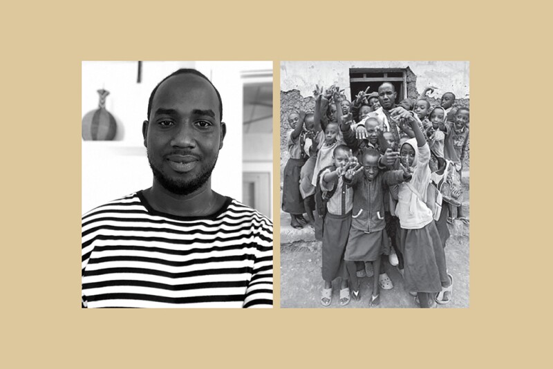 From left: The author at home; at a children’s school in Gihembe