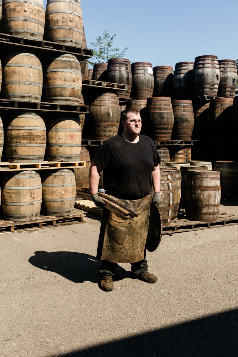 Jason Taylor is one of Glenfiddich’s in-house coopers (craftspeople who repair barrels).