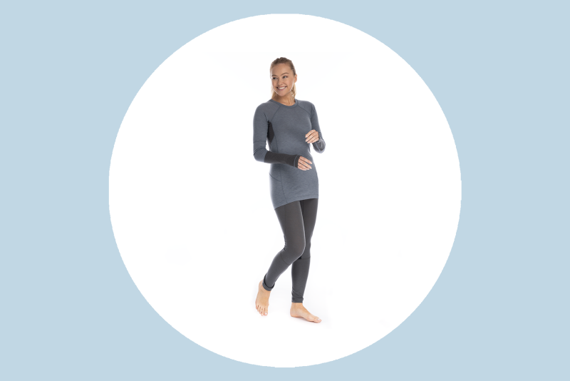 Woman wearing Artilect Goldhill base layers