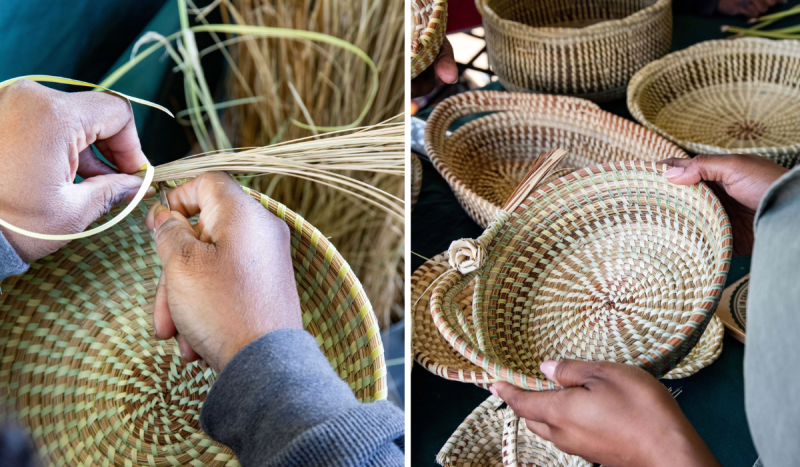 Gullah artisans' hand-woven sweetgrass