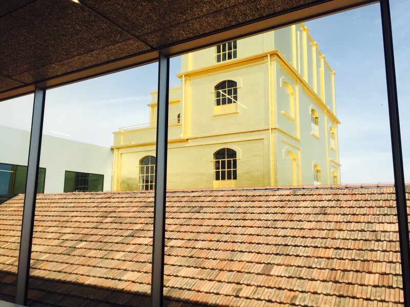The factory-turned-gallery, covered in 24-karat gold leaf by Rem Koolhaas.
