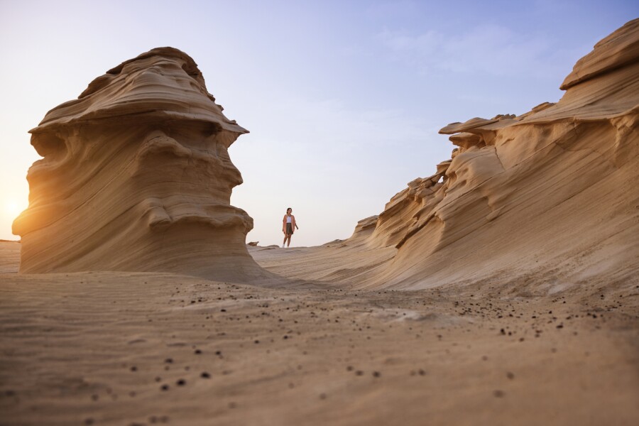 Explore some of Abu Dhabi’s incredible nature, such as the Al Wathba Fossil Dunes.