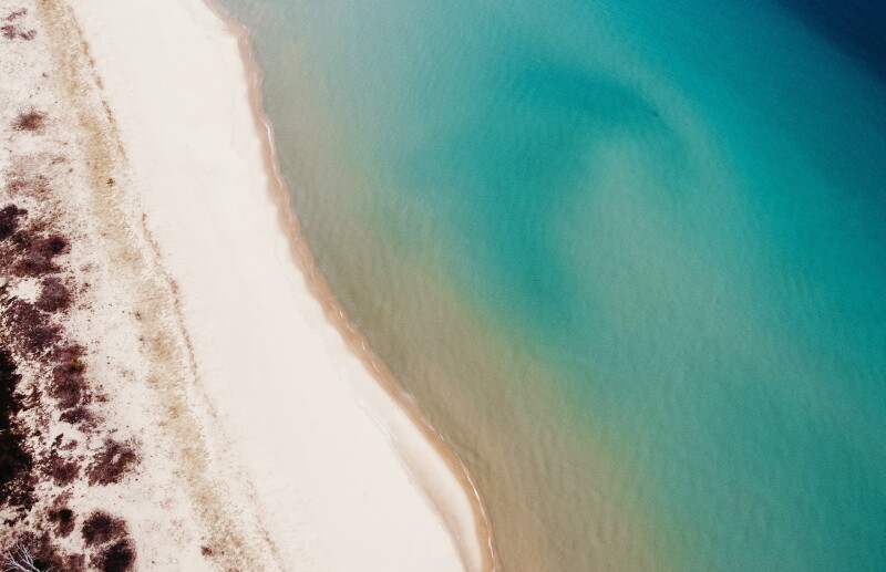 Aerial view of a beach