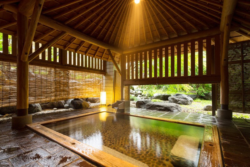 The outdoor onsen at Kai Nikko