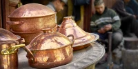 Fez, Medina. Metalworkers workshops in the Place el Seffarine. Morocco.