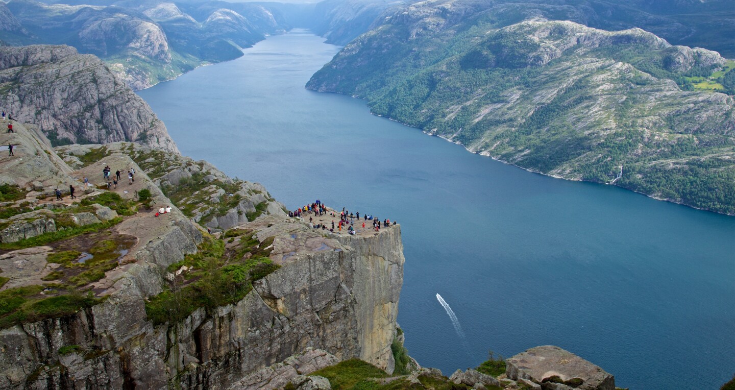 Pulpit Rock with a view of Lysefjord