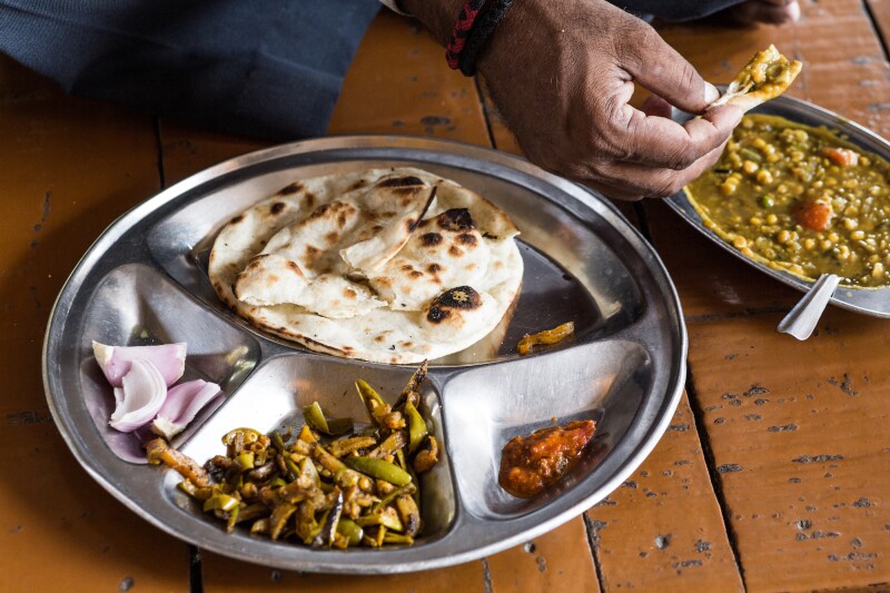 Curry and chapati in India