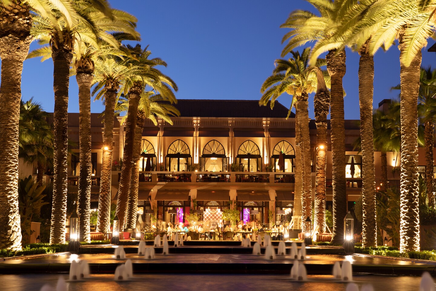 Exterior of Four Seasons Resort Marrakech at night