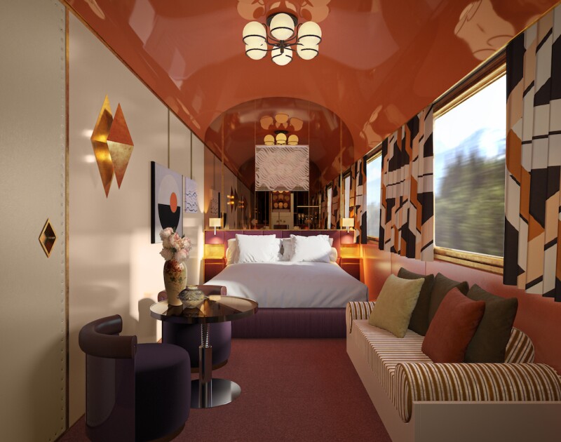 A suite on the forthcoming La Dolce Vita train in Italy