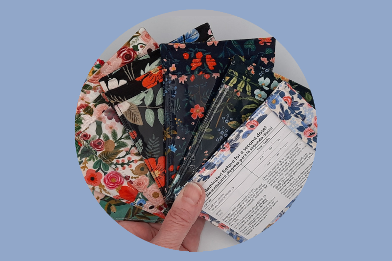 These cheerful vaccination card holders are handmade by an Etsy seller in Washington State.