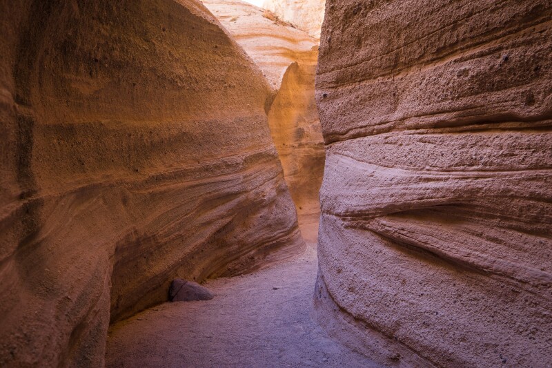 Interior of a slot canyon at Kasha-Katuwe Tent Rocks National Monument