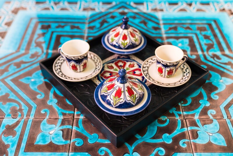An Iznik tea set at the Anikya showroom in Istanbul