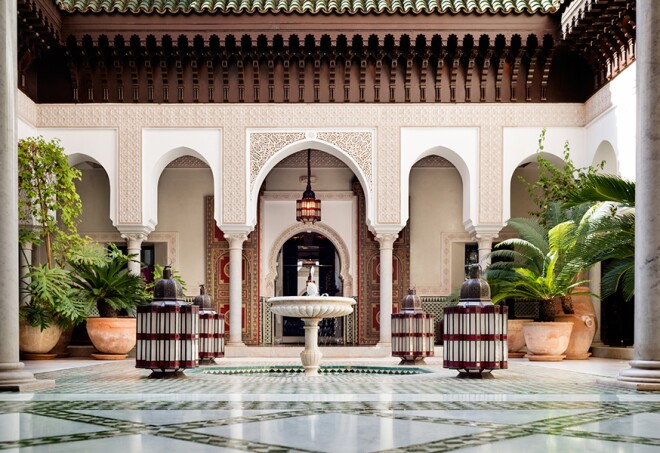 Patio Andalous, La Mamounia Hotel, Marrakech, Morocco. Photo by Alan Keohane www.still-images.net for La Mamounia