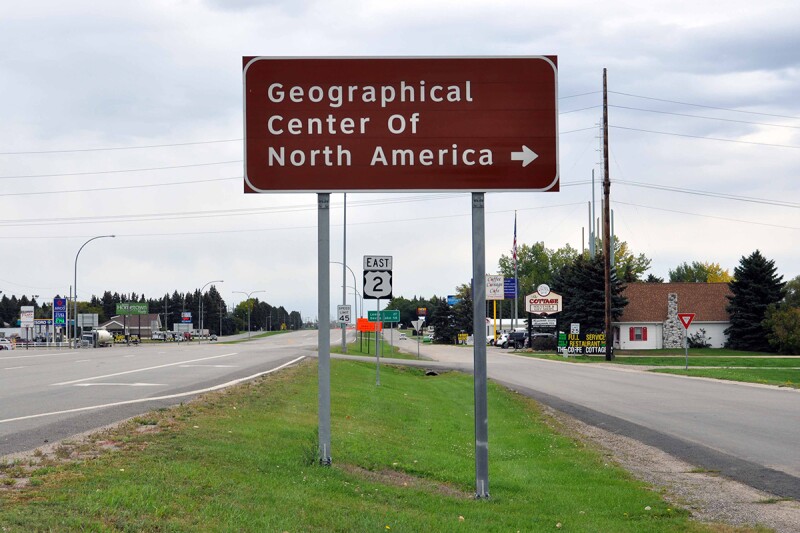 Geographical center of north america