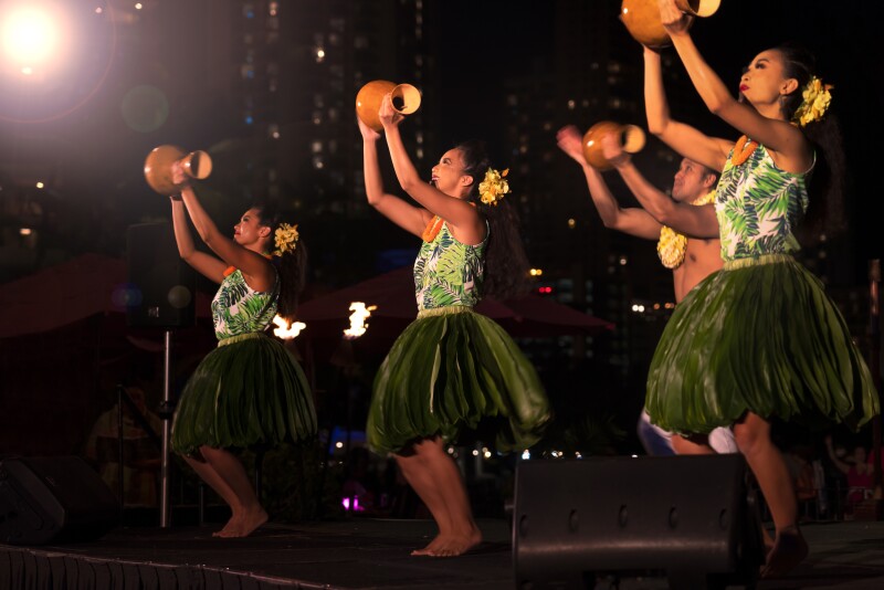 Tihati Productions presents a lūʻau at the Royal Hawaiian twice a week.
