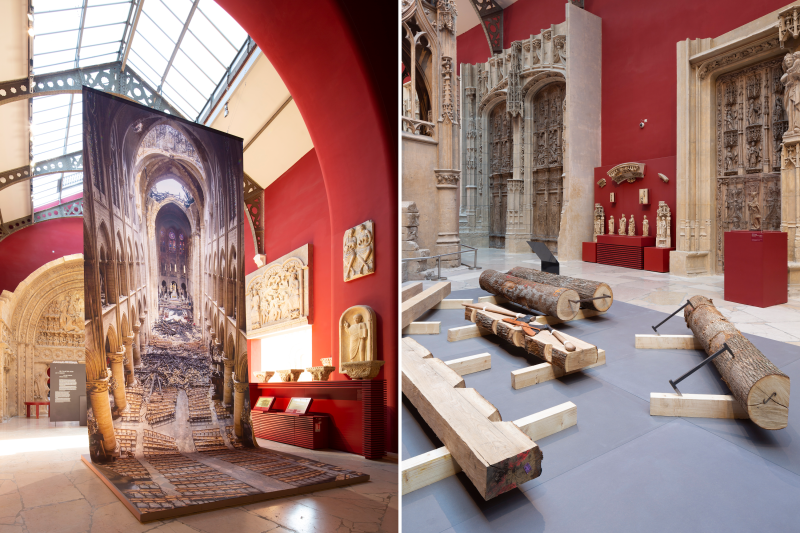Inside the Notre-Dame de Paris: From Builders to Restorers exhibit at Cité de l'architecture et du patrimoine.