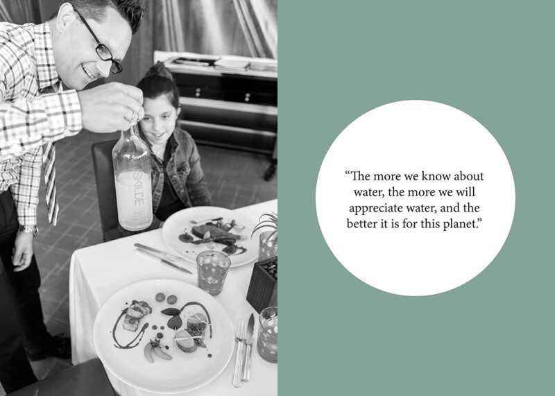 When asked about being a water sommelier, Riese says he considers himself more of a water advocate.