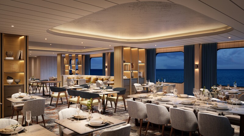 Rendering of interior of the restaurant S.A.L.T. on the Silver Nova