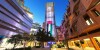wind tower providing cooling to courtyard at Institute of Science and Technology at Masdar City Abu Dhabi United Arab Emirates.