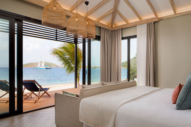A beachfront room at Peter Island Resort.