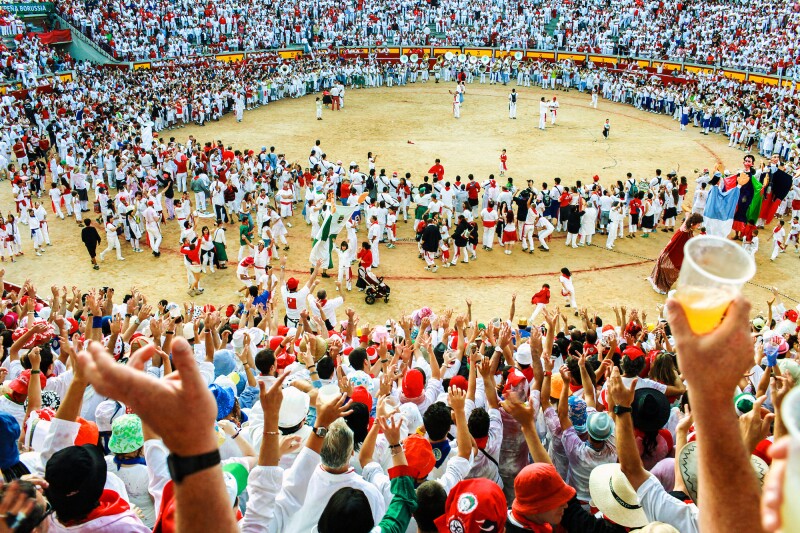 Spain’s San Fermín festival attracts approximately 1 million visitors each year between July 6 and 14.