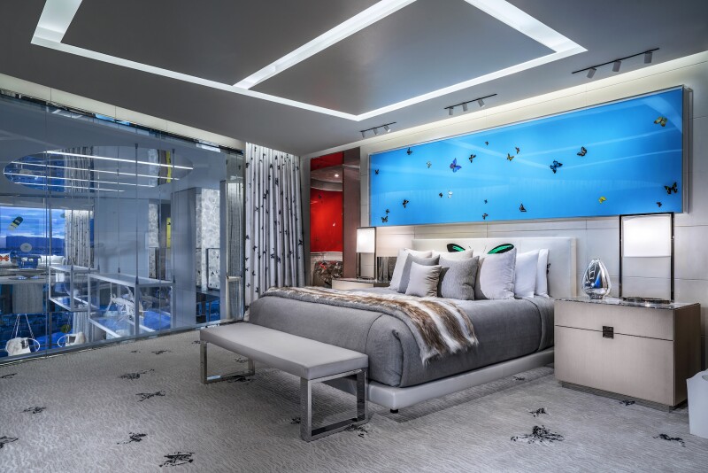 Butterflies are another refrain—and the theme extends to both master bedrooms.
