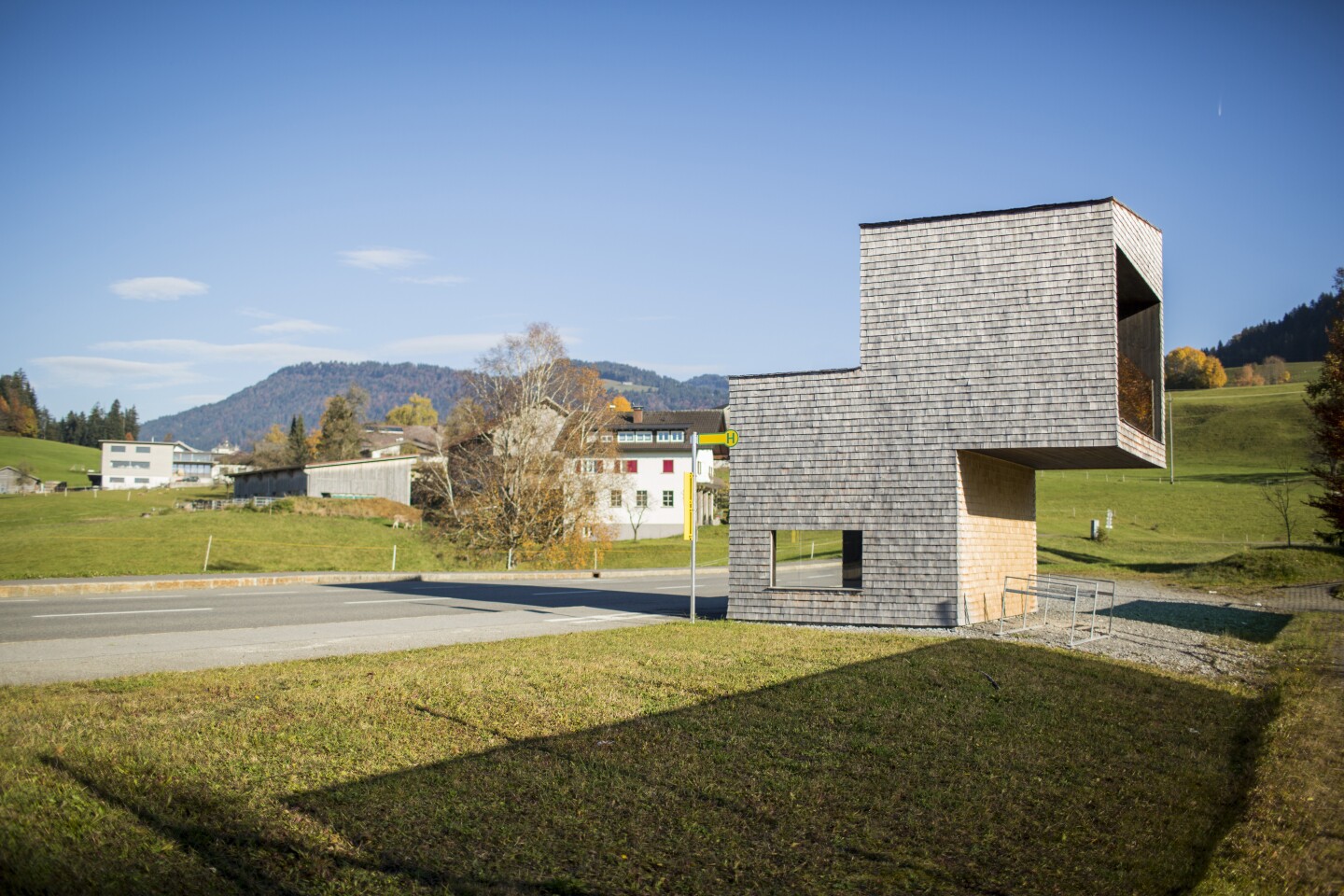 One of Krumbach’s avant-garde bus stops