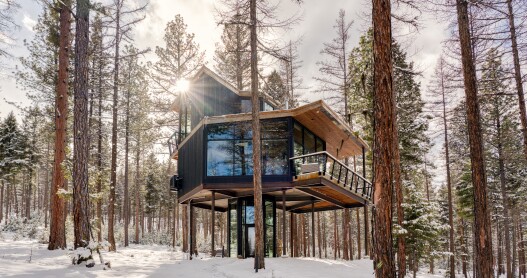 The Tree Haus accommodations at the Green O are elevated 23 feet off the ground.